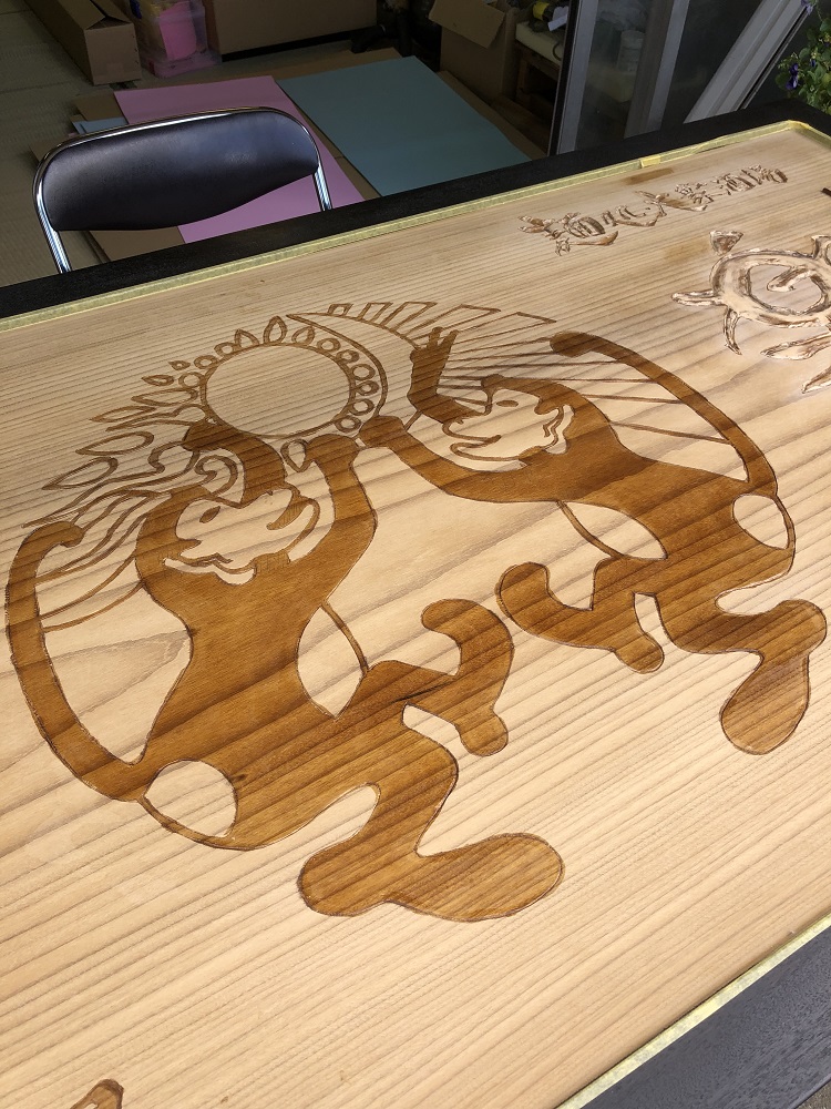 楽猿　木製看板４　クリア入れ